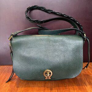 Fossil Green Maya Leather Flap Crossbody